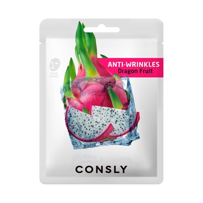 CONSLY Маска тканевая антивозрастная с экстрактом драгонфрута Dragon Fruit Anti-Wrinkles Mask Pack, 20мл CNS 37 - фото 6934