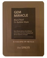 THE SAEM Кислородная маска с экстрактом жемчуга, пробник Gem Miracle Black Pearl O2 Bubble Mask-Sample(Pouch) 3мл СМ7008