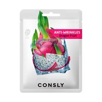 CONSLY Маска тканевая антивозрастная с экстрактом драгонфрута Dragon Fruit Anti-Wrinkles Mask Pack, 20мл CNS 37