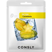 CONSLY Маска тканевая выводящая токсины с экстрактом карамболы Carambola Detox Mask Pack, 20мл CNS 36